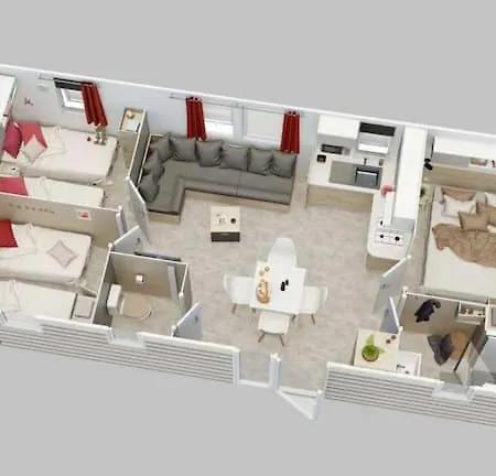 Mobil-home Dans Parc Residentiel 6-8 Pers Camping